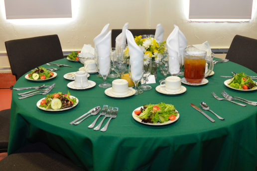 Dinner table with place setting