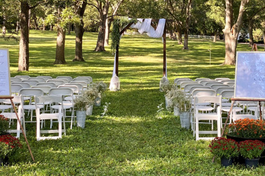 wedding in the grove set up